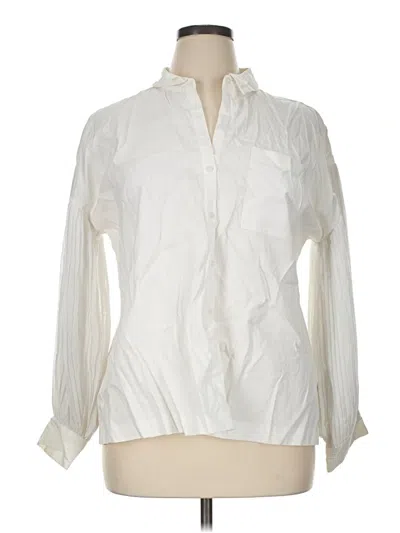 Pre-owned Alfani Long Sleeve Blouse In Ivory