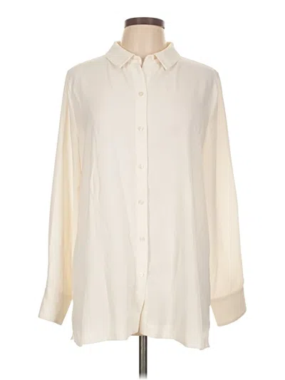 Pre-owned Alfani Long Sleeve Blouse In Ivory