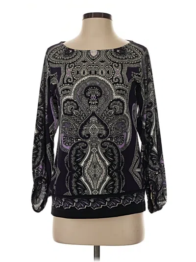 Pre-owned Alfani Long Sleeve Blouse In Purple