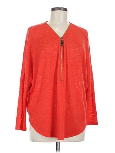 Pre-owned Alfani Long Sleeve Blouse In Red