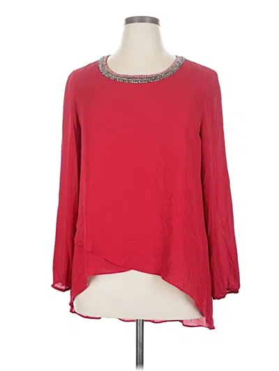 Pre-owned Alfani Long Sleeve Blouse In Red
