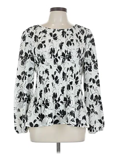 Pre-owned Alfani Long Sleeve Blouse In Silver