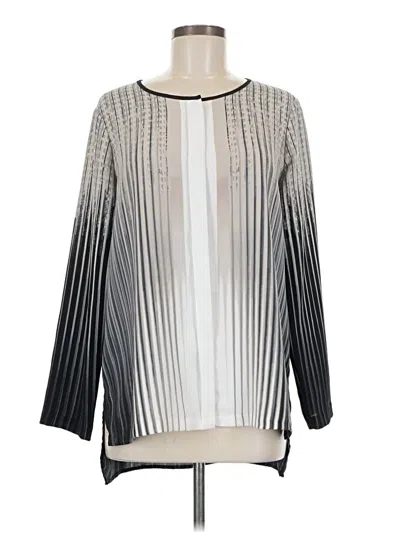 Pre-owned Alfani Long Sleeve Blouse In Silver