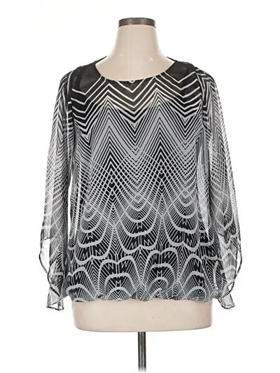 Pre-owned Alfani Long Sleeve Blouse In Silver