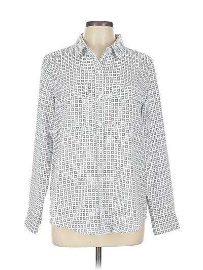 Pre-owned Alfani Long Sleeve Blouse In Silver