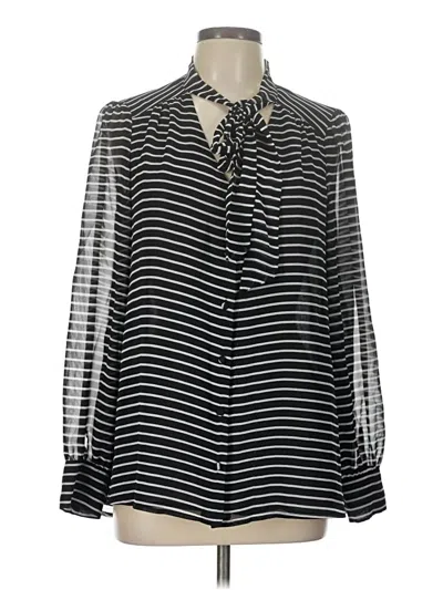 Pre-owned Alfani Long Sleeve Blouse In Silver
