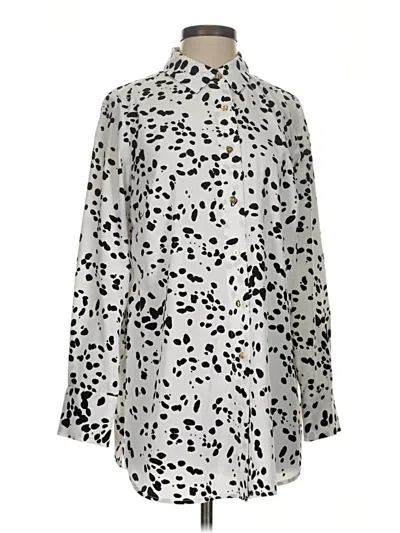 Pre-owned Alfani Long Sleeve Blouse In Silver