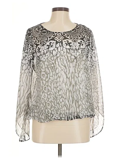 Pre-owned Alfani Long Sleeve Blouse In Silver