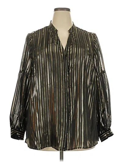 Pre-owned Alfani Long Sleeve Blouse In Silver