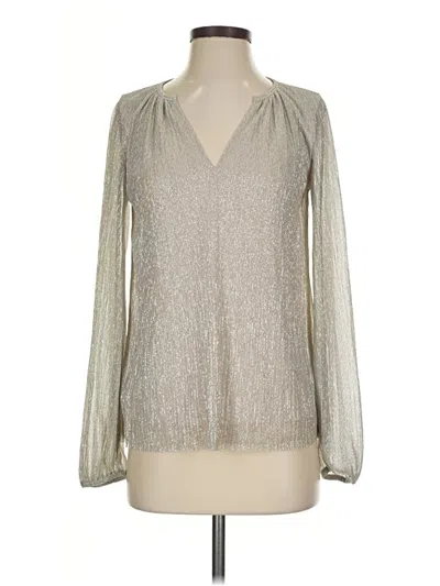 Pre-owned Alfani Long Sleeve Blouse In Silver