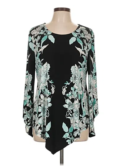 Pre-owned Alfani Long Sleeve Blouse In Teal