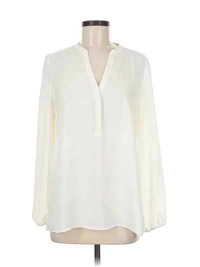 Pre-owned Alfani Long Sleeve Blouse In White