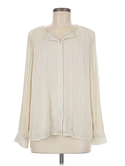 Pre-owned Alfani Long Sleeve Blouse In White