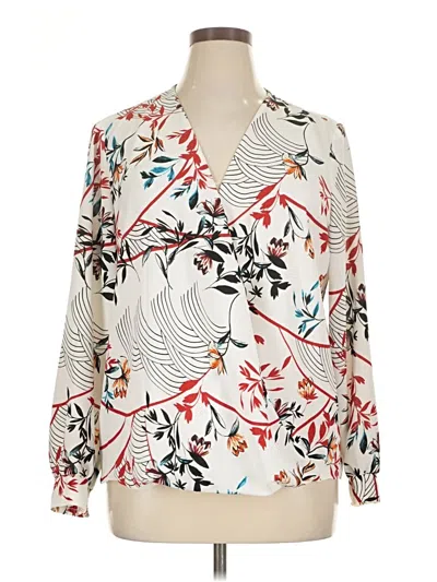 Pre-owned Alfani Long Sleeve Blouse In White