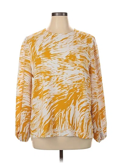 Pre-owned Alfani Long Sleeve Blouse In Yellow