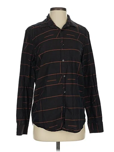 Pre-owned Alfani Long Sleeve Button Down Shirt In Black