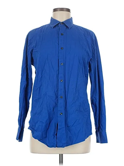 Pre-owned Alfani Long Sleeve Button Down Shirt In Blue