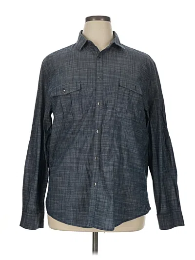 Pre-owned Alfani Long Sleeve Button Down Shirt In Gray
