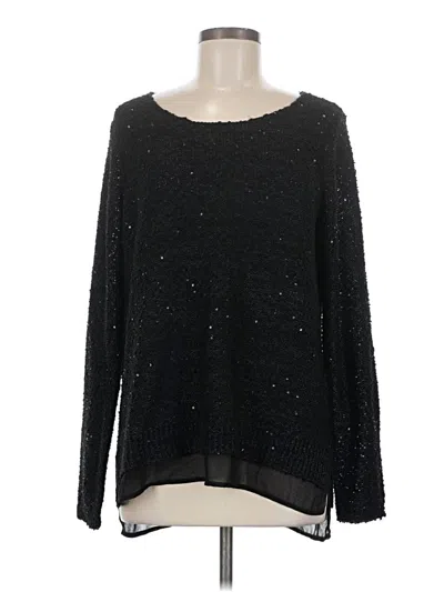 Pre-owned Alfani Long Sleeve Top Black Boatneck Tops
