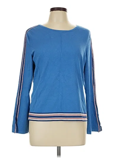 Pre-owned Alfani Long Sleeve Top Blue Boatneck Tops