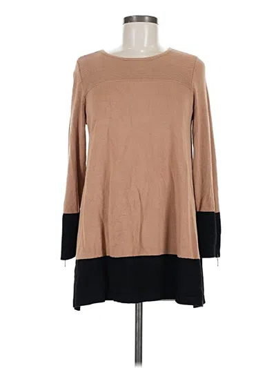 Pre-owned Alfani Long Sleeve Top Brown Boatneck Tops