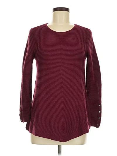 Pre-owned Alfani Long Sleeve Top Burgundy Boatneck Tops