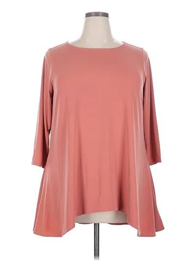 Pre-owned Alfani Long Sleeve Top Pink Crew Neck Tops
