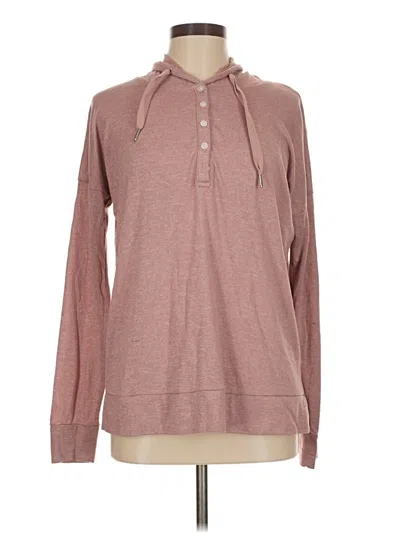 Pre-owned Alfani Long Sleeve Top Pink Henley Shirt Neckline Tops