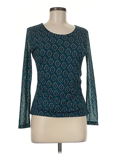 Pre-owned Alfani Long Sleeve Top Teal Boatneck Tops