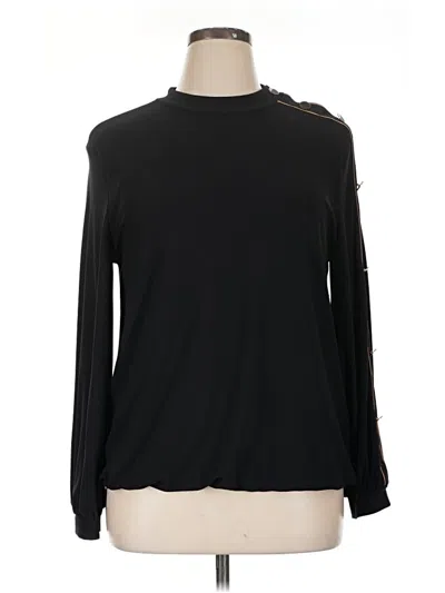 Pre-owned Alfani Long Sleeve T-shirt In Black