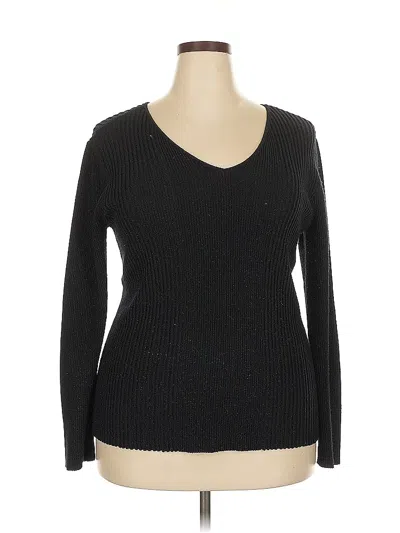 Pre-owned Alfani Long Sleeve T-shirt In Black