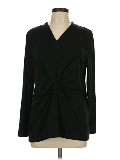 Pre-owned Alfani Long Sleeve T-shirt In Black