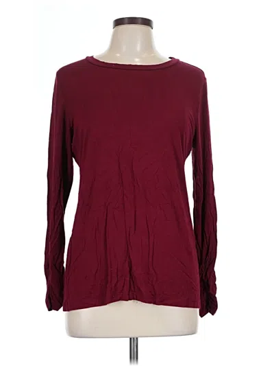 Pre-owned Alfani Long Sleeve T-shirt In Burgundy
