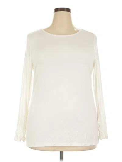 Pre-owned Alfani Long Sleeve T-shirt In Ivory