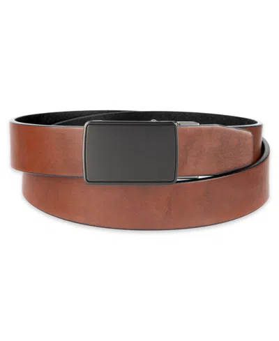 Alfani Men's 2-in-1 Reversible Alfatech Custom Fit Pressure Locking Plaque Buckle Belt In Brown