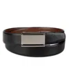 Alfani Men's 2-in-1 Reversible Alfatech Custom Fit Pressure Locking Plaque Buckle Belt In Black,cognac