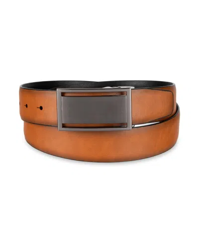 Alfani Men's 2-in-1 Reversible Plaque Buckle Belt, Macy's Exclusive In Brown