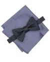 Alfani Men's 2-piece Dune Herringbone Bow Tie And Pocket Square Set In Neutral