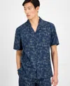 Alfani Men's Abstract Print Shirt, Exclusively At Macy's In Blue