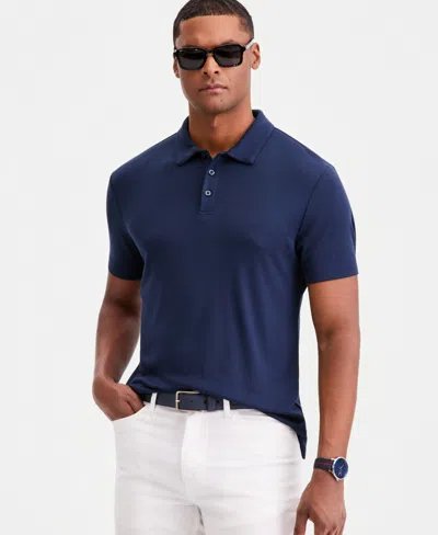 Alfani Men's Alfatech Polo Shirt, Macy's Exclusive In Blue