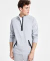 Alfani Men's Alfatech Quarter-zip Sweatshirt, Exclusively At Macy's In Casual Grey Heather