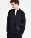Alfani Men's Alfatech Quarter-zip Sweatshirt, Exclusively At Macy's In Deep Black
