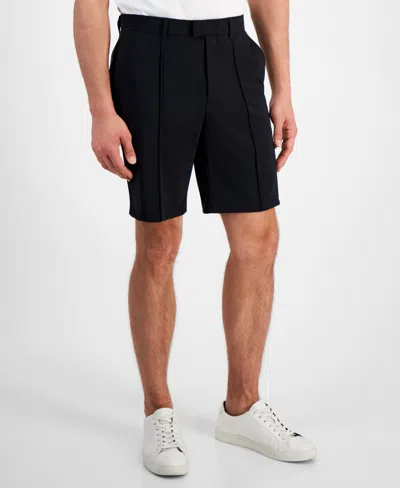 Alfani Men's Alfatech Regular-fit Pintucked 10" Suit Shorts, Created For Macy's In Deep Black