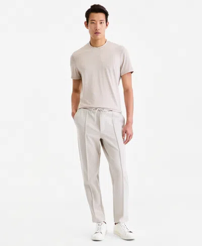 Alfani Men's Alfatech Regular-fit Compact Textured Ponte-knit Pants, Exclusively At Macy's In Neutral