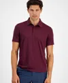 Alfani Men's Alfatech Stretch Solid Polo Shirt, Created For Macy's In Berry Violet