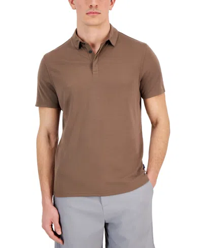 Alfani Men's Alfatech Stretch Solid Polo Shirt, Created For Macy's In Dill Seed