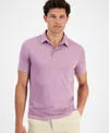 Alfani Men's Alfatech Stretch Solid Polo Shirt, Created For Macy's In Lilac Mauve