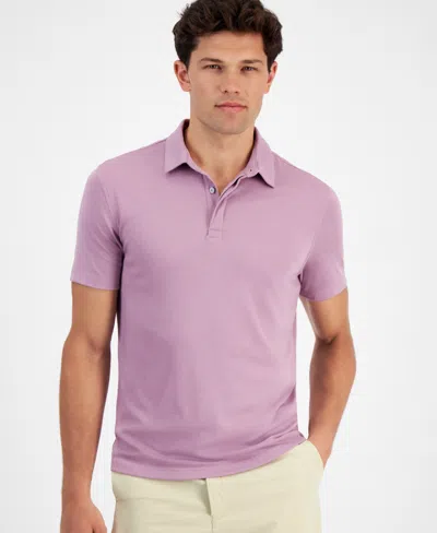 Alfani Men's Alfatech Stretch Solid Polo Shirt, Created For Macy's In Lilac Mauve