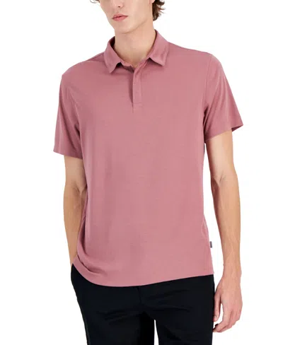Alfani Men's Alfatech Stretch Solid Polo Shirt, Created For Macy's In Pink