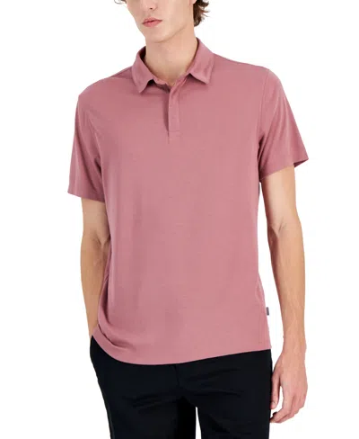 Alfani Men's Alfatech Stretch Solid Polo Shirt, Created For Macy's In Segovia Mauve